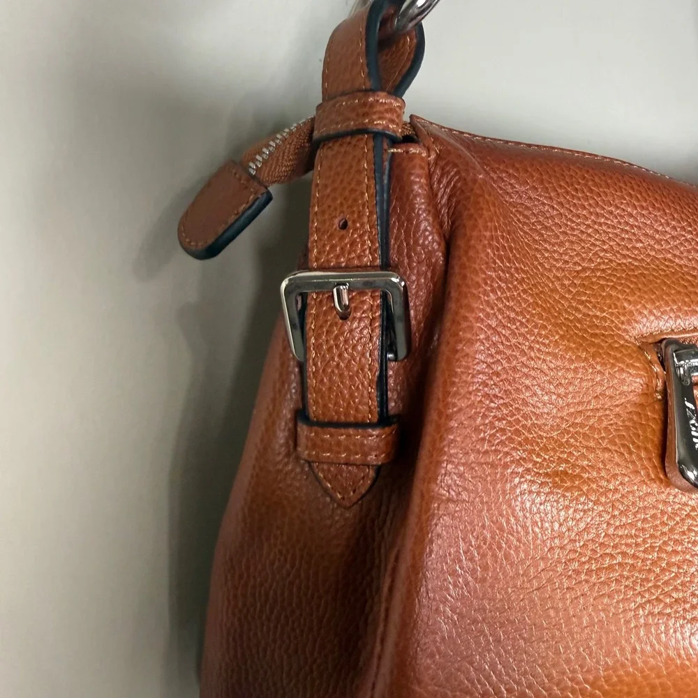 S-Zone Ombre Cognac Brown Pebbled Leather Hobo Shoulder Bag